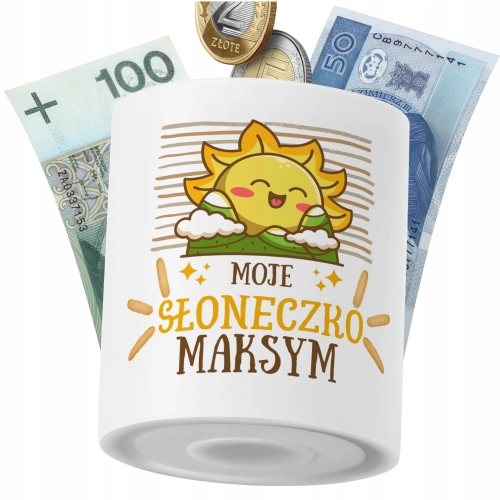 Skarbonka Dla Maksyma Syna Dziecka z Nadrukiem ze Zdjęciem