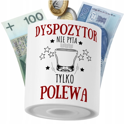 Skarbonka Dla Dyspozytora na Prezent z Nadrukiem ze Zdjęciem PoliDraw