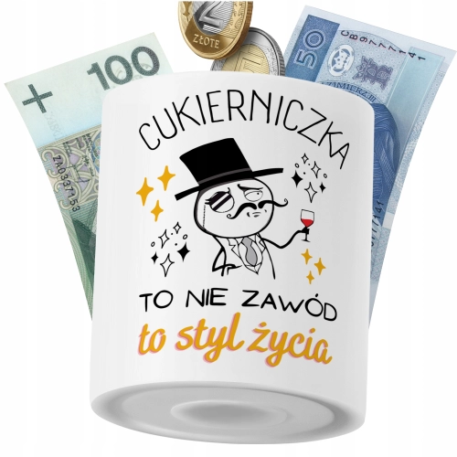 Skarbonka Dla Cukierniczki na Prezent z Nadrukiem ze Zdjęciem PoliDraw