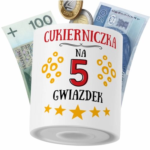 Skarbonka Dla Cukierniczki na Prezent z Nadrukiem ze Zdjęciem PoliDraw