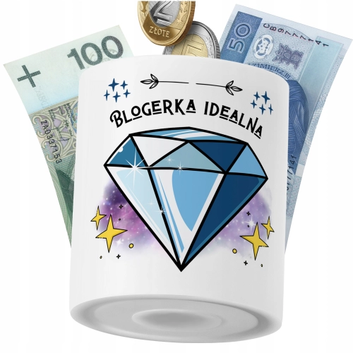 Skarbonka Dla Blogerki na Prezent z Nadrukiem ze Zdjęciem PoliDraw