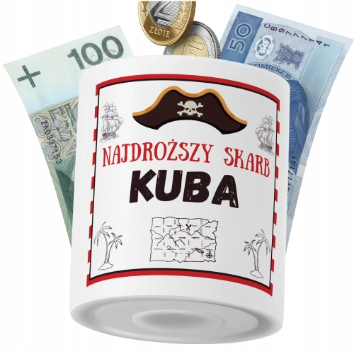 Skarbonka Dla Kuby Syna Dziecka z Nadrukiem ze Zdjęciem