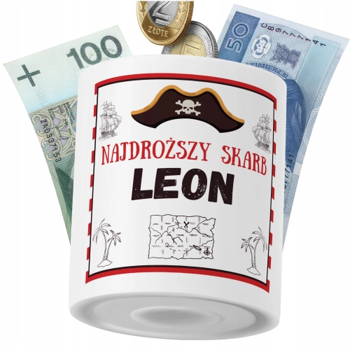 Skarbonka Dla Leona Syna Dziecka z Nadrukiem ze Zdjęciem