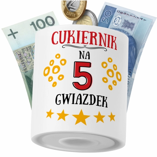Skarbonka Dla Cukiernika na Prezent z Nadrukiem ze Zdjęciem PoliDraw