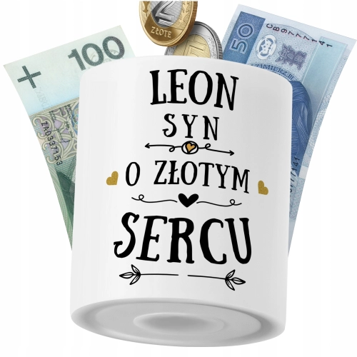 Skarbonka Dla Leona Syna Dziecka z Nadrukiem ze Zdjęciem
