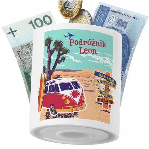 Skarbonka Dla Leona Syna Dziecka z Nadrukiem ze Zdjęciem