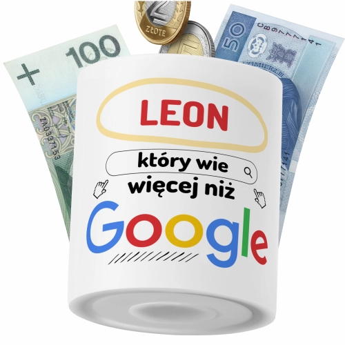 Skarbonka Dla Leona Syna Dziecka z Nadrukiem ze Zdjęciem