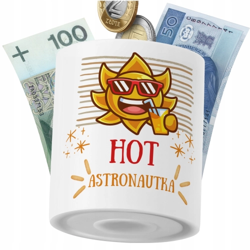 Skarbonka Dla Astronautki na Prezent z Nadrukiem ze Zdjęciem PoliDraw