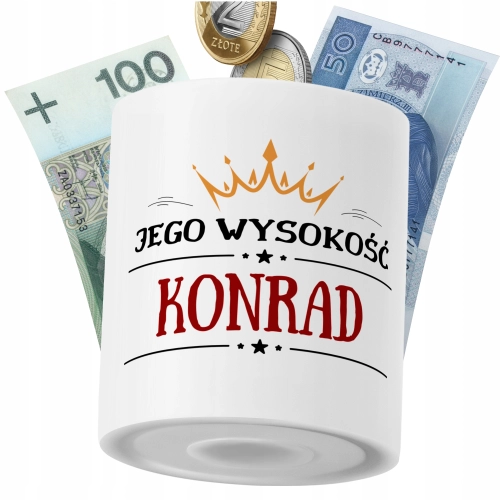 Skarbonka Dla Konrada Syna Dziecka z Nadrukiem ze Zdjęciem