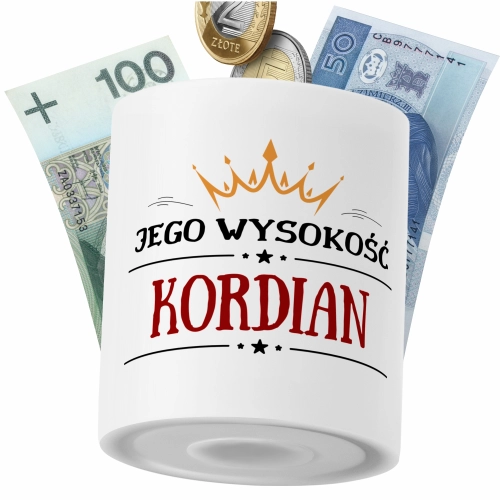 Skarbonka Dla Kordiana Syna Dziecka z Nadrukiem ze Zdjęciem