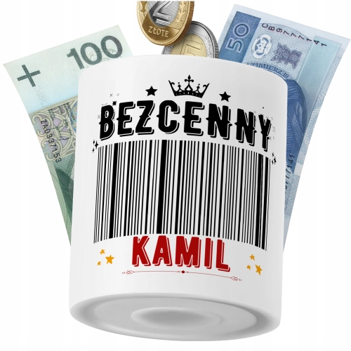 Skarbonka Dla Kamila Syna Dziecka z Nadrukiem ze Zdjęciem
