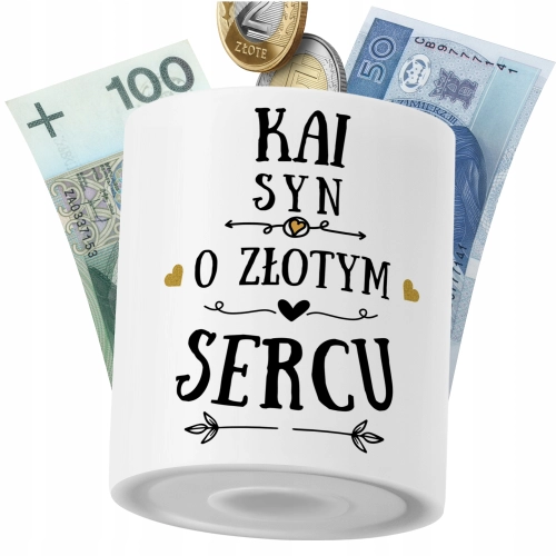 Skarbonka Dla Kaia Syna Dziecka z Nadrukiem ze Zdjęciem