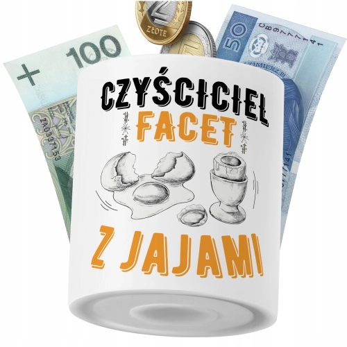 Skarbonka Dla Czyściciela na Prezent z Nadrukiem ze Zdjęciem PoliDraw