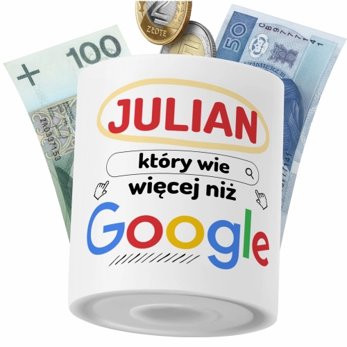 Skarbonka Dla Juliana Syna Dziecka z Nadrukiem ze Zdjęciem