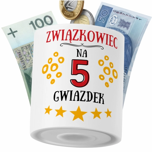 Skarbonka Dla Związkowca na Prezent z Nadrukiem ze Zdjęciem PoliDraw