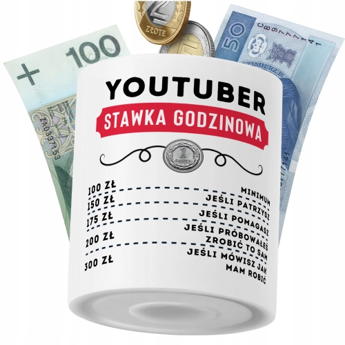 Skarbonka Dla YouTubera na Prezent z Nadrukiem ze Zdjęciem PoliDraw
