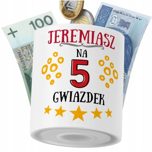 Skarbonka Dla Jeremiasza Syna Dziecka z Nadrukiem ze Zdjęciem