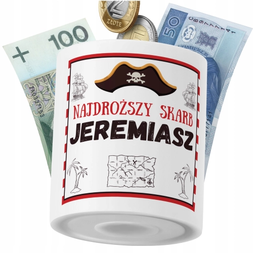 Skarbonka Dla Jeremiasza Syna Dziecka z Nadrukiem ze Zdjęciem