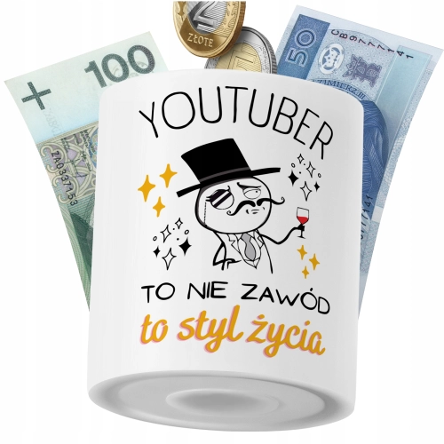 Skarbonka Dla YouTubera na Prezent z Nadrukiem ze Zdjęciem PoliDraw