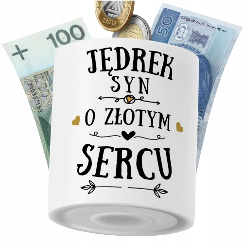 Skarbonka Dla Jędrka Syna Dziecka z Nadrukiem ze Zdjęciem