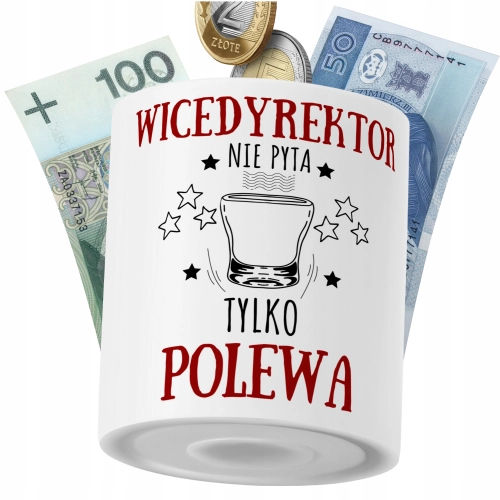 Skarbonka Dla Wicedyrektora na Prezent z Nadrukiem ze Zdjęciem PoliDraw
