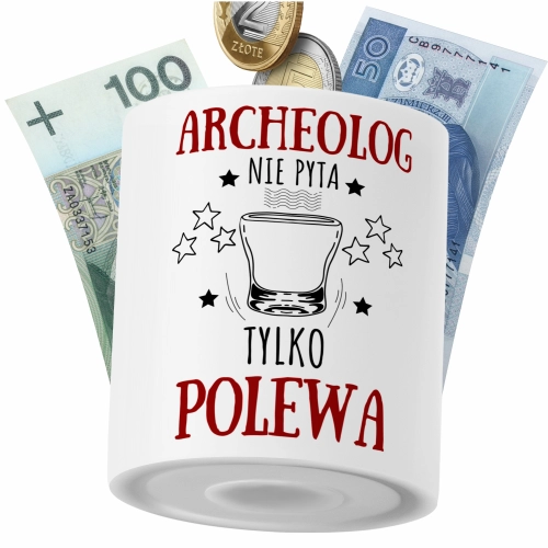 Skarbonka Dla Archeologa na Prezent z Nadrukiem ze Zdjęciem PoliDraw