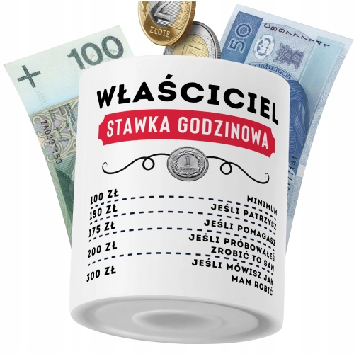 Skarbonka Dla Właściciela na Prezent z Nadrukiem ze Zdjęciem PoliDraw