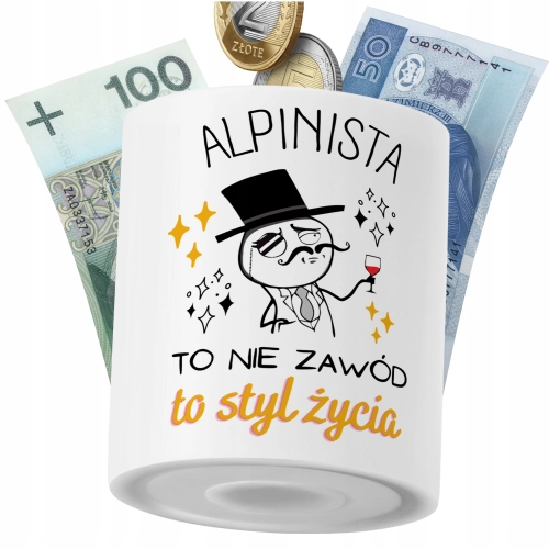Skarbonka Dla Alpinisty na Prezent z Nadrukiem ze Zdjęciem PoliDraw