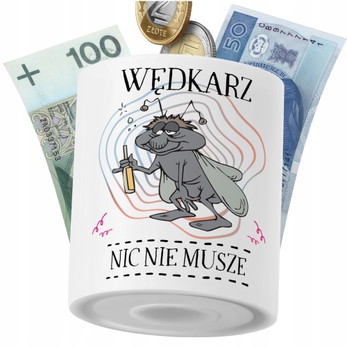Skarbonka Dla Wędkarza na Prezent z Nadrukiem ze Zdjęciem PoliDraw