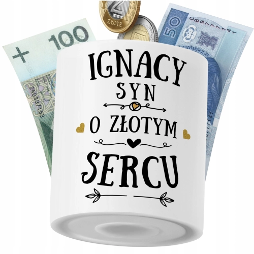Skarbonka Dla Ignacego Syna Dziecka z Nadrukiem ze Zdjęciem