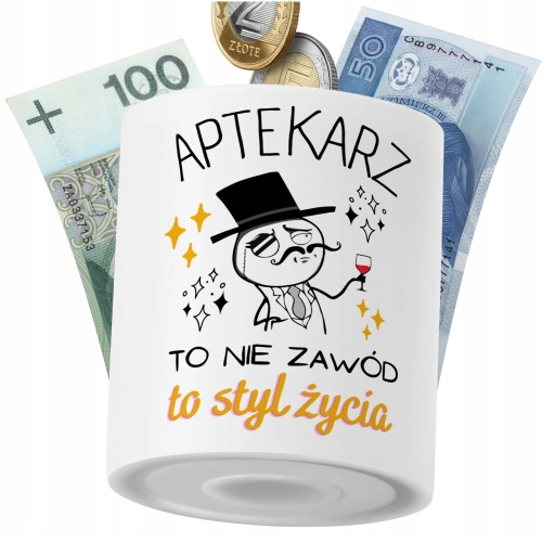 Skarbonka Dla Aptekarza na Prezent z Nadrukiem ze Zdjęciem PoliDraw